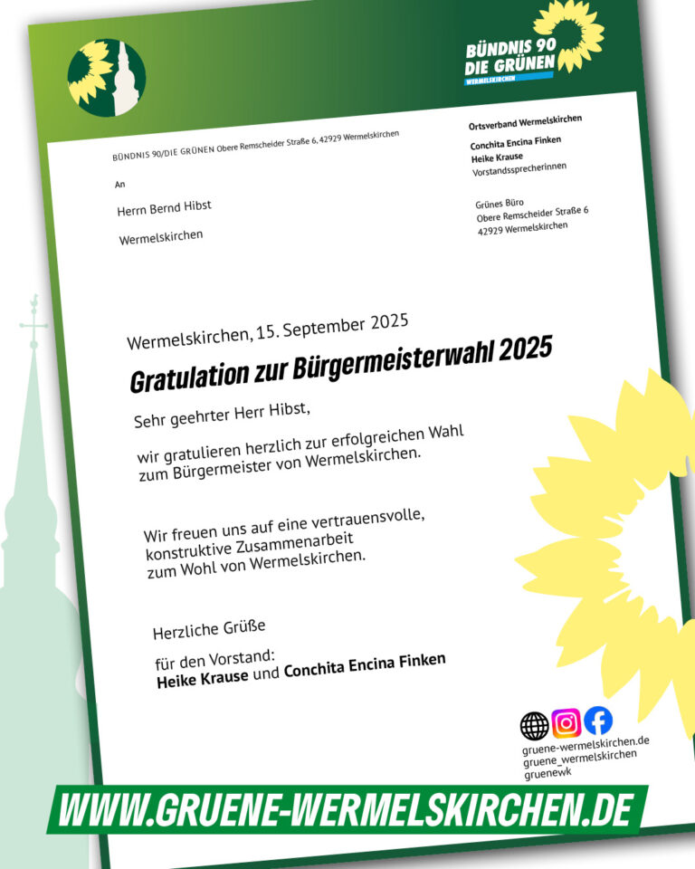 Gratulation zur Bürgermeisterwahl 2025