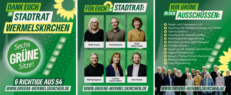 6 Grüne Sitze – Dank Euch im Stadtrat Wermelskirchen