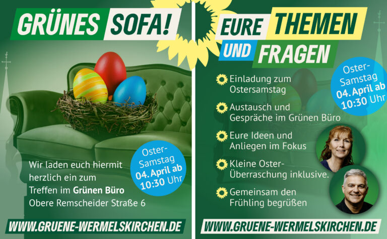 Einladung zum Grünen Sofa im Grünen Büro