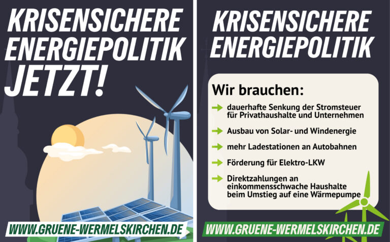 Krisensichere Energiepolitik – JETZT!